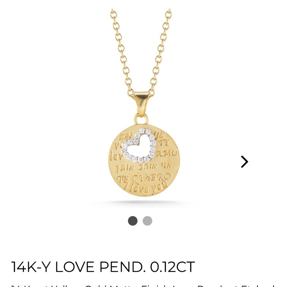 I. Reiss 14K-Y LOVE PENDANT 0.12CT Pave Diamonds